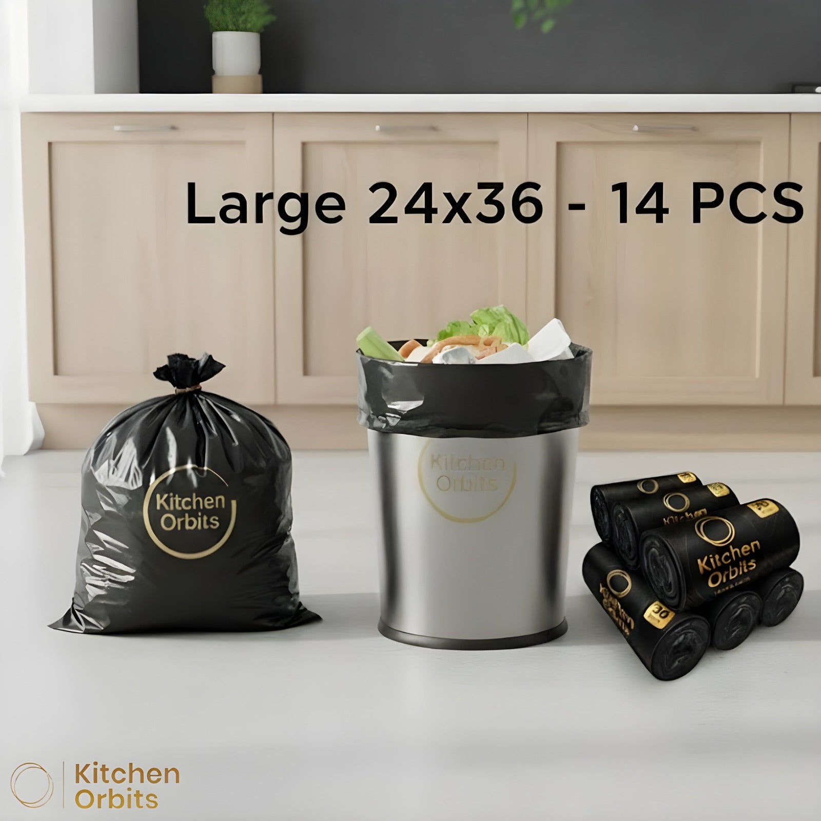 Heavy-Duty Black Garbage Bags